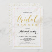 Marmor | Einfaches Brautparty für moderne Typograf Einladung (Vorne/Hinten)