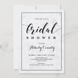 Marmor | Einfaches Brautparty für moderne Typograf Einladung