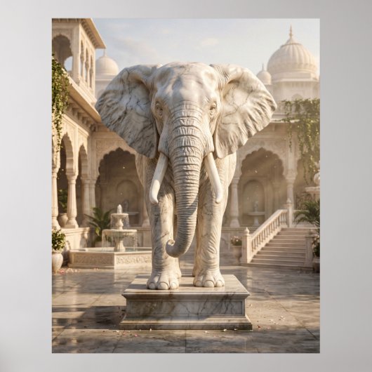 Marmor Elefant Palast Sonne Poster (Vorne)