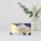 Marmor Elegante Typografie Aquamarin Agate Visiten Visitenkarte (Stehend Vorderseite)