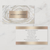 Marmor Farbe Weiß und Gold Moderne Elegant Visitenkarte (Vorne/Hinten)