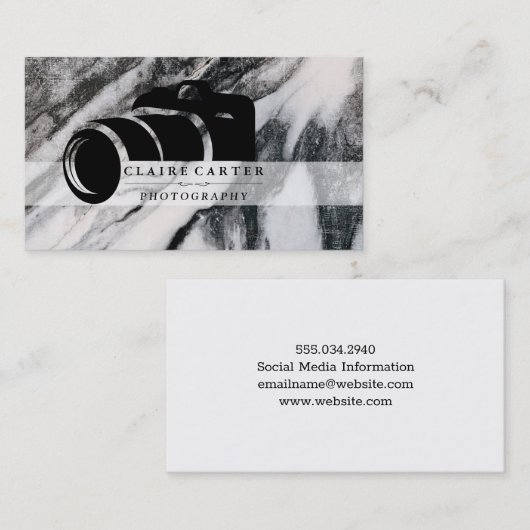 Marmor | Fotograf | Camera-Logo Visitenkarte (Vorne/Hinten)