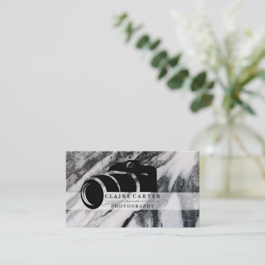 Marmor | Fotograf | Camera-Logo Visitenkarte (Stehend Vorderseite)