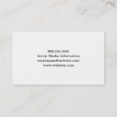 Marmor | Fotograf Visitenkarte (Rückseite)