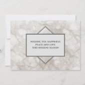 Marmor Frohe Weihnachtsfamilie Foto 2 Seite Karte (Rückseite)