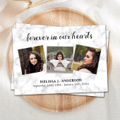 Marmor für immer in unserem Herzen Beileid Beerdig Dankeskarte