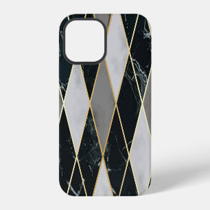 Marmor-Geometrie: Luxus mit goldenen Linien iPhone 12 Hülle