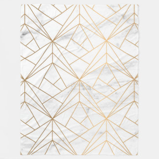 Marmor, Geometrie und Gold Fleecedecke
