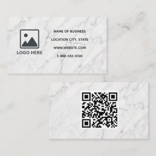 Marmor-Geschäftskarten-Vorlage mit QR-Code Visitenkarte