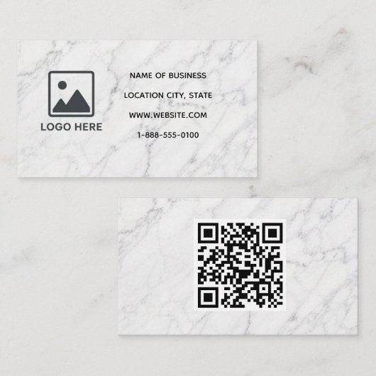 Marmor-Geschäftskarten-Vorlage mit QR-Code Visitenkarte (Vorne/Hinten)