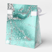 Marmor-Glitzer Hochzeit Aquamarin Silver ID644 Geschenkschachtel (Rückseite)