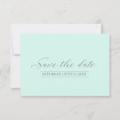 Marmor-Glitzer Hochzeit Aquamarin Silver ID644 Save The Date (Rückseite)