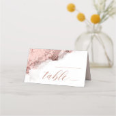 Marmor Glitzer Hochzeitstisch Rose Gold ID644 Platzkarte (Vorderseite)