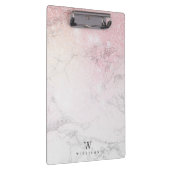 Marmor Glitzer Luxury Monogramm Klemmbrett (Rechts)