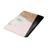 Marmor Glitzer Rose Mosaik Badematte (Schrägansicht)