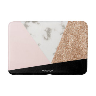 Marmor Glitzer Rose Mosaik Badematte