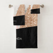Marmor Glitzer Rose Mosaik Badhandtuch Set (Insitu)