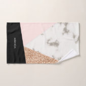 Marmor Glitzer Rose Mosaik Badhandtuch Set (Handtuch)