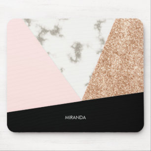 Marmor Glitzer Rose Mosaik Mousepad