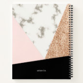 Marmor Glitzer Rose Mosaik Notizblock (Rückseite)