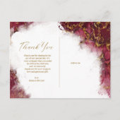 Marmor-Glitzer Vielen Dank, Burgundy Gold ID644 Ankündigungspostkarte (Rückseite)