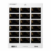 Marmor-Glitzer Wedding Black Gold ID644 Adressaufkleber (Vorne)