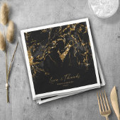 Marmor-Glitzer Wedding Black Gold ID644 Serviette