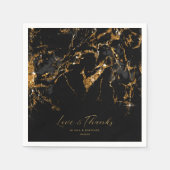 Marmor-Glitzer Wedding Black Gold ID644 Serviette (Vorderseite)