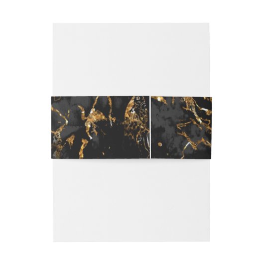 Marmor Glitzer Wedding Black V1 ID644 Einladungsbanderole (Rückseitenbeispiel)