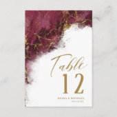 Marmor Glitzer Wedding Burgundy Gold ID644 Einladung (Vorderseite)