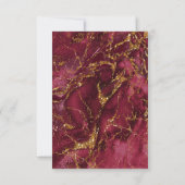 Marmor Glitzer Wedding Burgundy Gold ID644 Einladung (Rückseite)