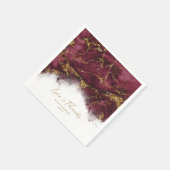 Marmor Glitzer Wedding Burgundy Gold ID644 Serviette (Ecke)