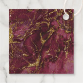 Marmor Glitzer Wedding Dank Burgundy Gold ID644 Geschenkanhänger (Rückseite)