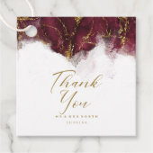 Marmor Glitzer Wedding Dank Burgundy Gold ID644 Geschenkanhänger (Vorderseite)