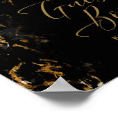 Marmor Glitzer Wedding Gäste Black Gold ID644 Poster (Ecke)
