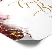 Marmor Glitzer Wedding Guests Burgundy Gold ID644 Poster (Ecke)
