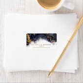 Marmor Glitzer Wedding Navy Blue Gold ID644 Adressaufkleber (Insitu)