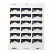 Marmor Glitzer Wedding Navy Blue Gold ID644 Adressaufkleber (Vorne)