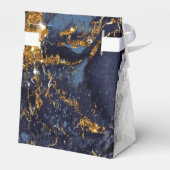Marmor Glitzer Wedding Navy Blue Gold ID644 Geschenkschachtel (Rückseite)