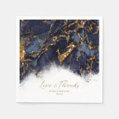 Marmor Glitzer Wedding Navy Blue Gold ID644 Serviette (Vorderseite)