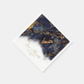 Marmor Glitzer Wedding Navy Blue Gold ID644 Serviette (Ecke)