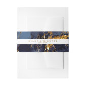 Marmor Glitzer Wedding Navy Blue Gold V2 ID644 Einladungsbanderole (Vorderseite Beispiel)