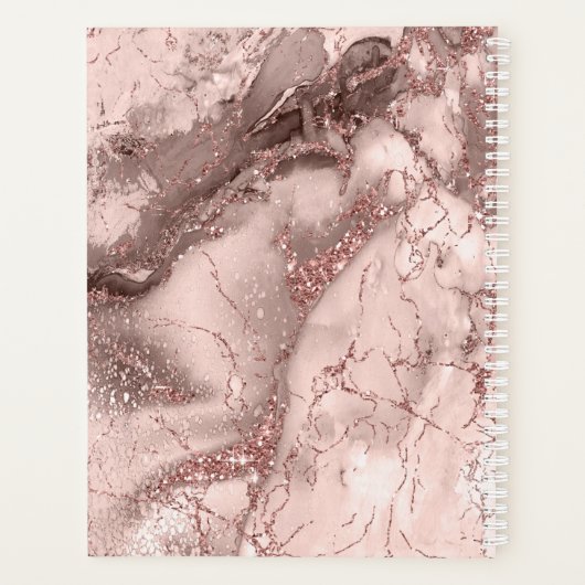 Marmor Glitzer Wedding Rose Gold ID644 Planer (Rückseite)