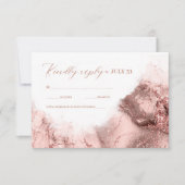 Marmor Glitzer Wedding Rose Gold ID644 RSVP Karte (Vorderseite)
