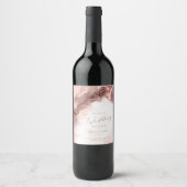 Marmor Glitzer Wedding Rose Gold ID644 Weinetikett (Vorderseite)