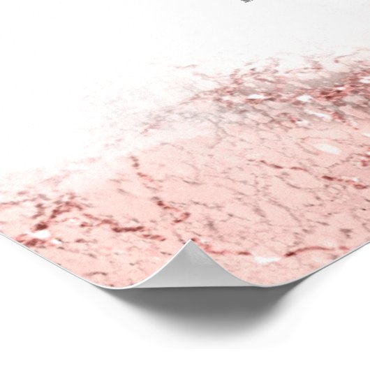 Marmor Glitzer Wedding Sanitize Rose Gold ID644 Poster (Ecke)