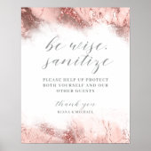 Marmor Glitzer Wedding Sanitize Rose Gold ID644 Poster (Vorne)