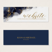 Marmor Glitzer Wedding Website Navy Bl Gold ID644 (Vorne & Hinten)