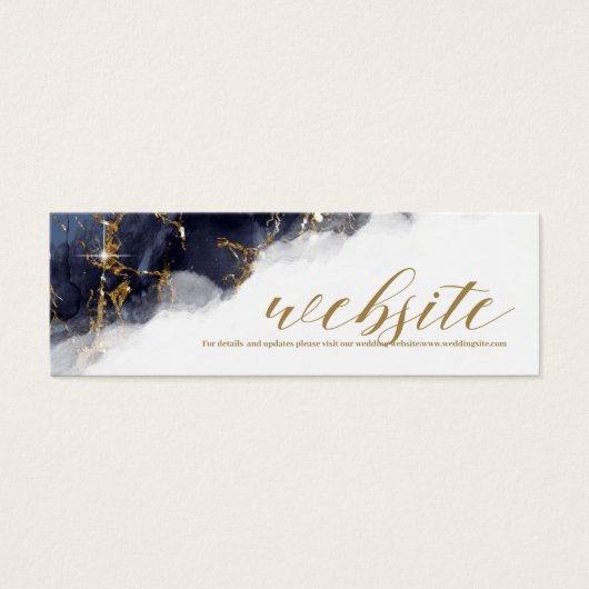 Marmor Glitzer Wedding Website Navy Bl Gold ID644 (Vorderseite)