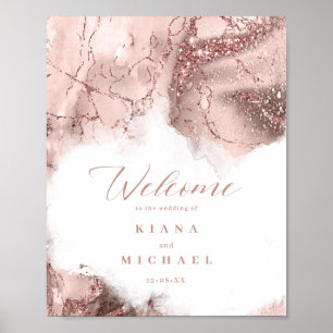 Marmor Glitzer Wedding Welcome Rose Gold ID644 Poster
